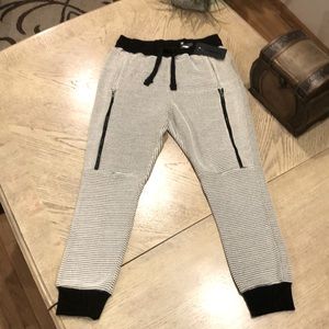 Decibel white and black joggers